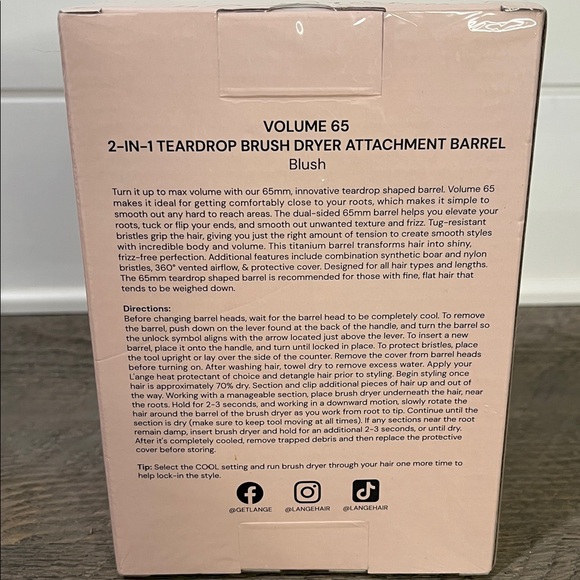 L'ange - Multi-Volume 65mm - 2-IN-1 Teardrop Brush Dryer Attachement Barrel - Picture 6 of 8